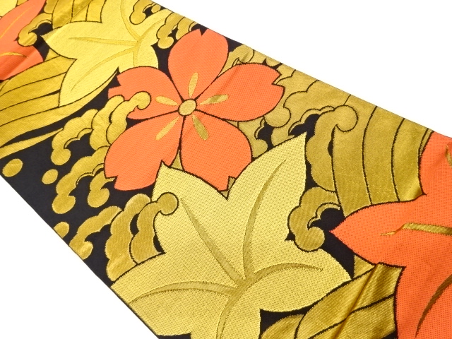 JAPANESE FUKURO OBI / WOVEN ROUGH WAVE / BY ORIETSU